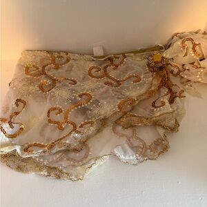 Trashy Lingerie Bollywood Queen Gold Sequin and Cream costume skirt